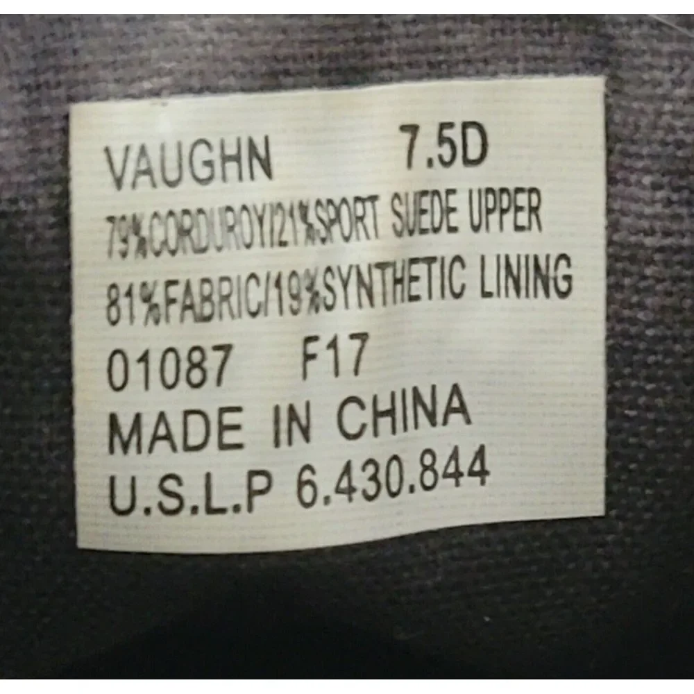 Polo Ralph Lauren Men's Vaughn Charcoal Corduroy Suede Shoes Size 7.5‎ D